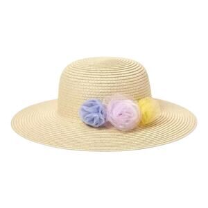 Janie and jack hat girls size 2T to 3 straw triple flower hat summer spring